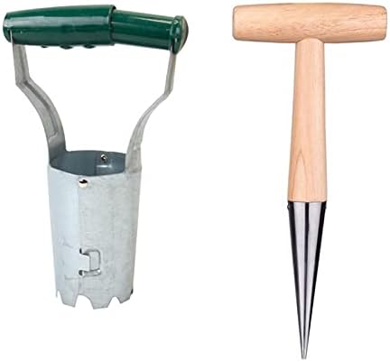 11 Zoll Edelstahl Hand-Dibber mit Holzgriff, Handgehaltener Blumenzwiebelpflanzer, Gartenlochwerkzeug zum Säen von Samen, Umpflanzen von Gemüse, Gartenwerkzeug  |   Zwiebelpflanzer Zwiebelpflanzer Zwiebelpflanzer