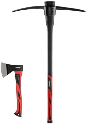 36″ Pickel & 15″ Axt-Kombination, vielseitig, Gartenarbeit und Outdoor-Abenteuer Ht08-0305-0262  |   Gartenäxte Gartenäxte Gartenäxte