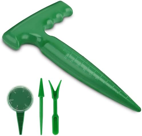 4er Set Blumenzwiebelpflanzer – Wiegemesser und Pflanzstock zum Pflanzen – Gartenpflanzstock für Gemüse- und Blumensaatgut, einfacher Umpflanzer  |   Zwiebelpflanzer Zwiebelpflanzer Zwiebelpflanzer