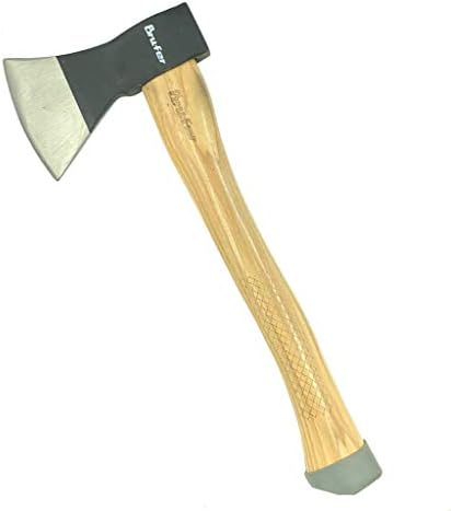 Brufer 203651-3 Wurf-Axt, Beil mit echtem Hickory-Holzgriff – Geeignet für Axtwerfen-Wettbewerbe, Camping, Survival, Gartenarbeit und Holzspalten, 600 g, 21 oz  |   Gartenäxte Gartenäxte Gartenäxte