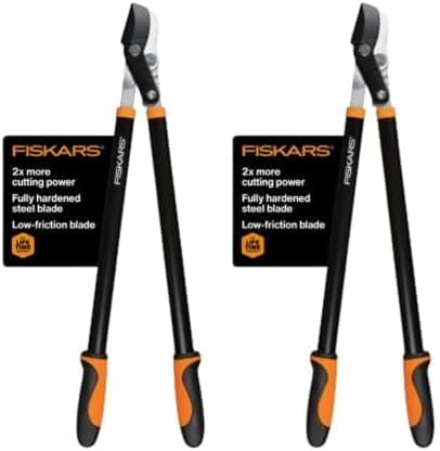 Fiskars 28″ Power-Lever Garten-Bypass-Schneider und Baum-Trimmer – Scharfe, präzisionsgeschliffene Stahlklinge zum Schneiden von Ästen mit bis zu 1,75″ Durchmesser (Packung mit 2)  |   Handschneider Handschneider Handschneider