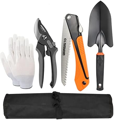 Gartenwerkzeugset 4 Teile – Gartenwerkzeug-Kit mit Kelle, Klappsäge, Gartenhandschneider und Gartenhandschuhen, inklusive Roll-Up-Tragetasche, ideales Gartenwerkzeug-Geschenk für Männer und Frauen.  |   Gartengerätesets Gartengerätesets Gartengerätesets