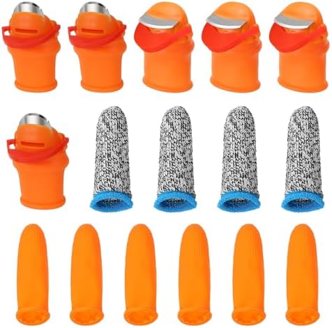 Großes/Kleines 3-Stil Garten Daumenmesser Set, Silikon Daumenschneider Fingerabdeckung Gartenwerkzeug zum Ernten von Obst und Gemüse, Orange  |   Gartengerätesets Gartengerätesets Gartengerätesets