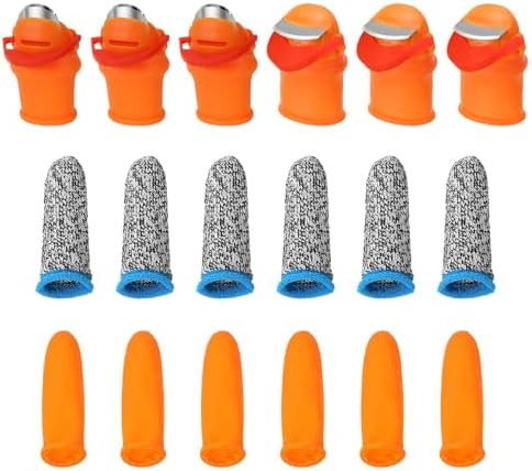 Kleines 2-Stil Garten Daumenmesser Set, 18-teiliges Silikon Daumenschneider Fingerhut Gartenwerkzeug zum Ernten von Obst und Gemüse, Orange  |   Gartengerätesets Gartengerätesets Gartengerätesets