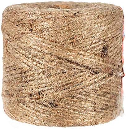 Natürlicher Jute-Schnur – 2-fädig, 1,5 mm dick, 450 Fuß – Gartenseil – Robuste Verpackungsschnur  |   Gartenband und Twist-Bindungen Gartenband und Twist-Bindungen