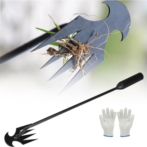 Unkrautzieher Werkzeug, Garten Hand-Unkrautstecher, 224 Upgrade Unkrautartefakt, Unkrautentfernungswerkzeug, 4 Zähne Dual-Purpose manuelles Unkrautentfernungswerkzeug, Unkrautzieher für den Garten 30 cm  |   Handjäter Handjäter Handjäter